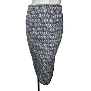 Maeve Anthropologie Geometric Pattern Pencil Skirt Blue Grey Women's Size XS